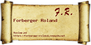 Forberger Roland névjegykártya