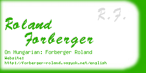 roland forberger business card